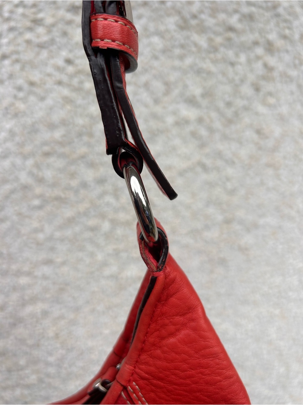 RARE Vintage Y2K 2000s Hamilton Clip Hobo Pebbled Leather Shoulder Purse. - Picture 8 of 15